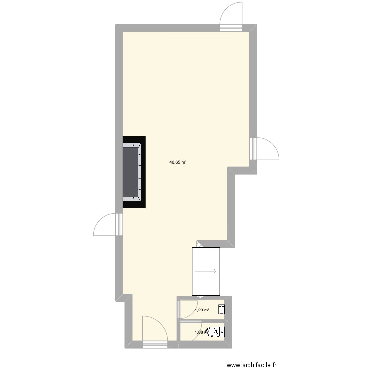 ENTREE 27. Plan de 3 pièces et 43 m2