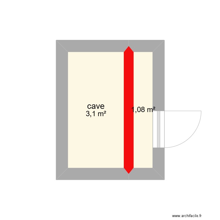 cave romagny. Plan de 2 pièces et 4 m2