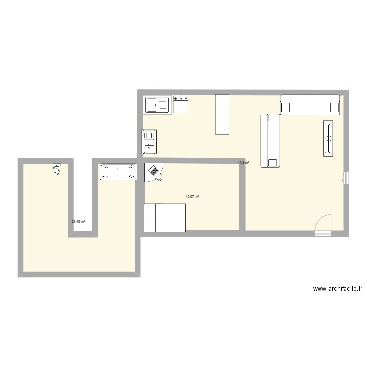 maé. Plan de 3 pièces et 103 m2