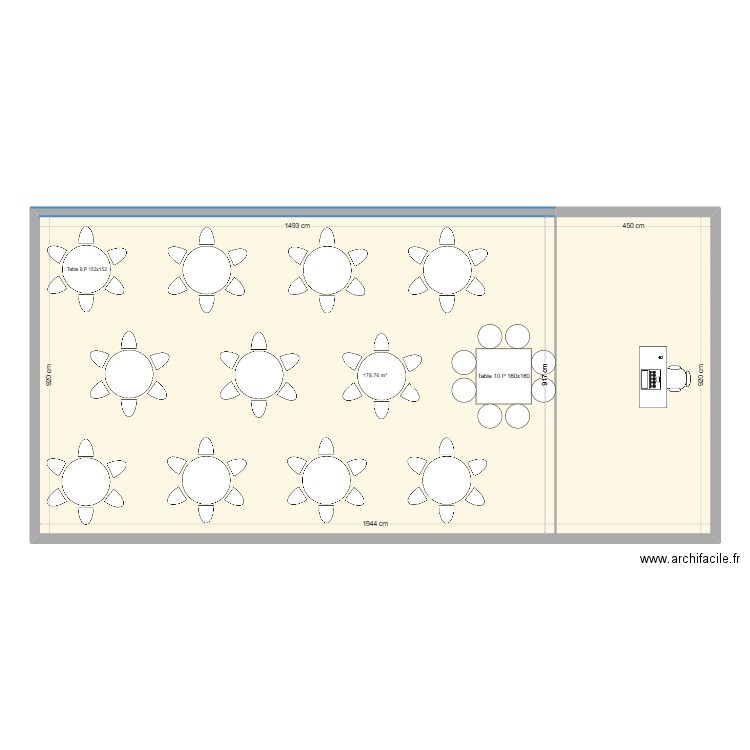 REPAS MARIAGE. Plan de 1 pièce et 179 m2