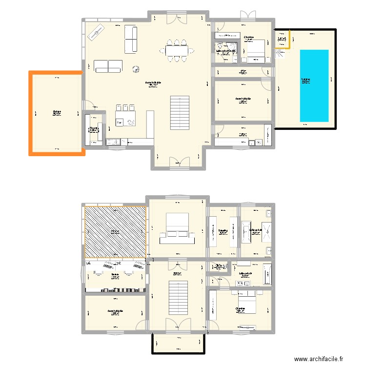 maison gretz. Plan de 19 pièces et 360 m2