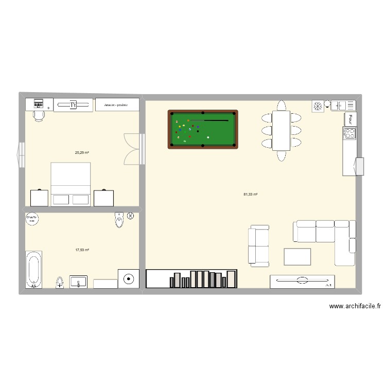 εξυπνο σπιτι. Plan de 3 pièces et 125 m2