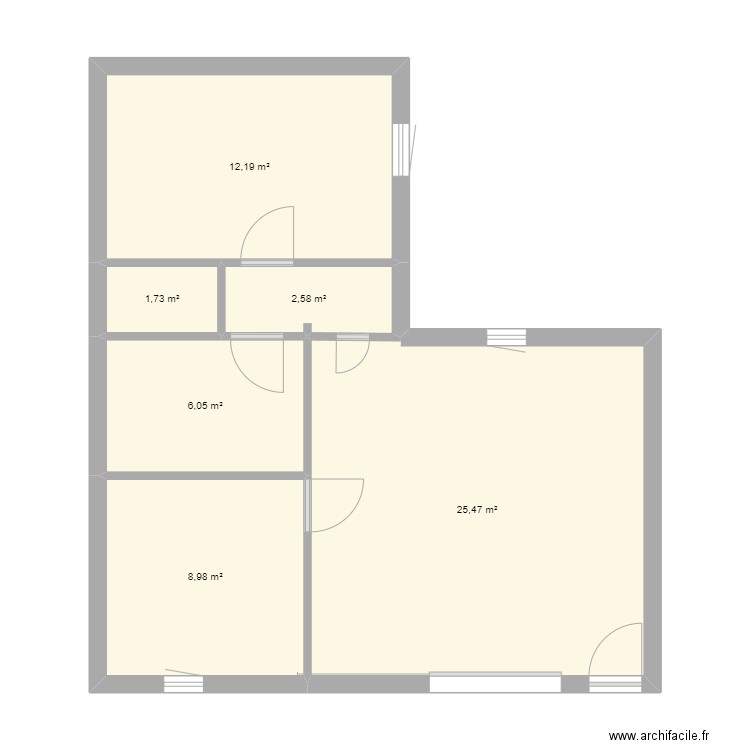 Carqueiranne B21. Plan de 6 pièces et 57 m2