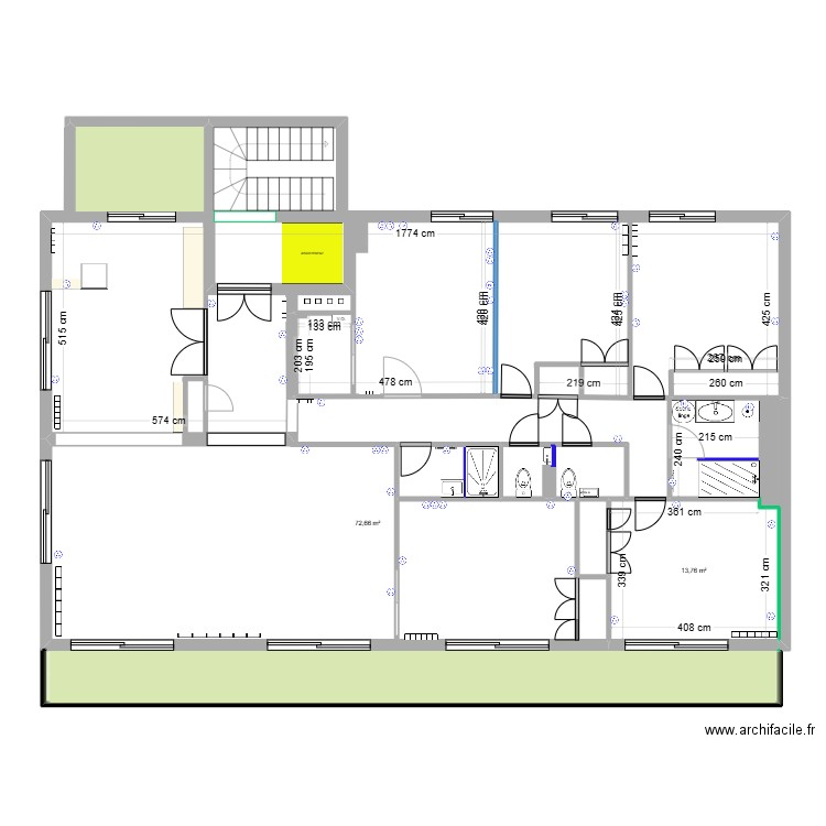 Appartement Enghien Mora électricité. Plan de 6 pièces et 173 m2