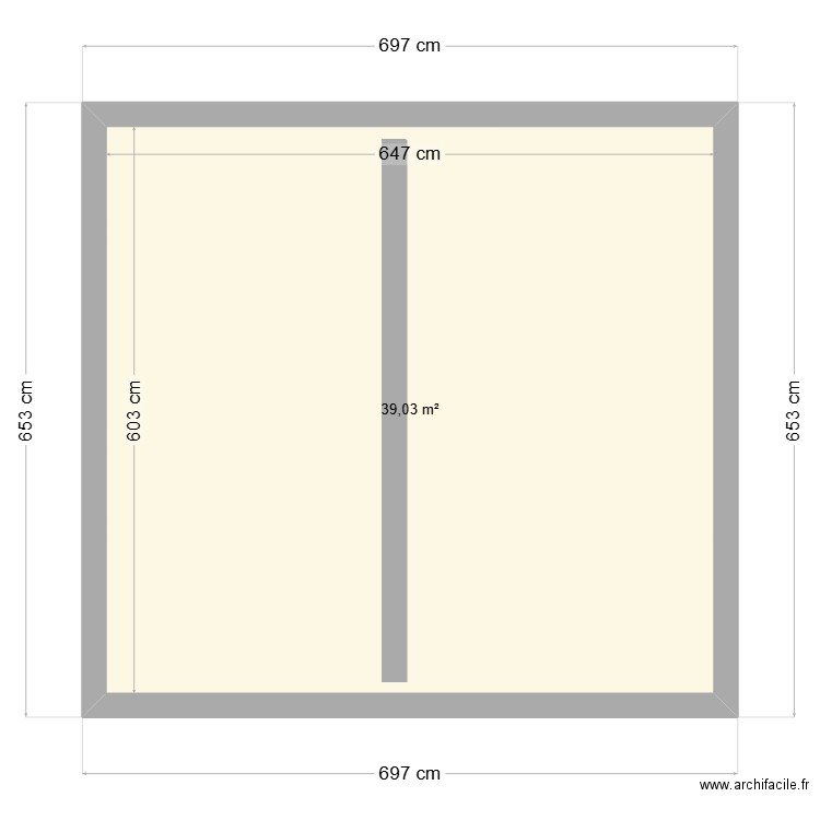 Donzère studio. Plan de 1 pièce et 39 m2