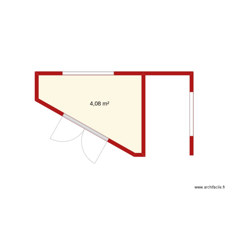 Cabanon 1.0. Plan de 1 pièce et 4 m2