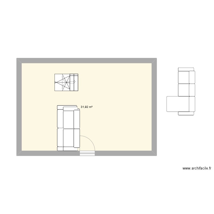 maison. Plan de 1 pièce et 32 m2