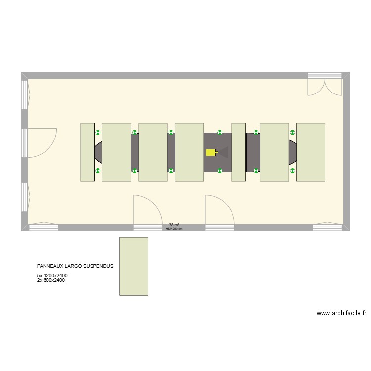 SALLE DU CONSEIL - MAIRIE DE SACLAY. Plan de 1 pièce et 78 m2