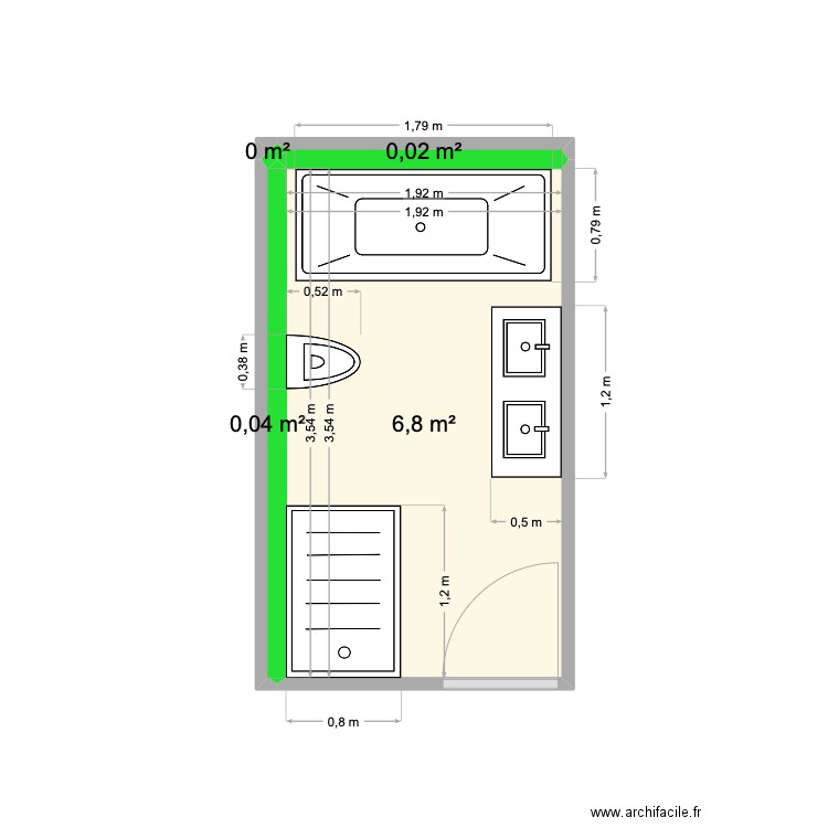 FORCES. Plan de 4 pièces et 7 m2