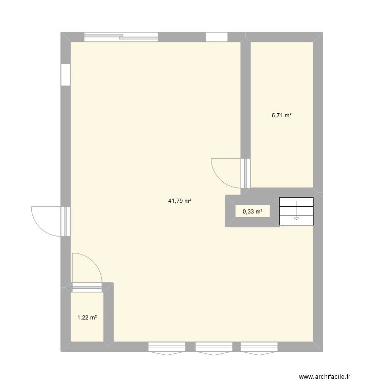 Plan maison 2 . Plan de 4 pièces et 51 m2