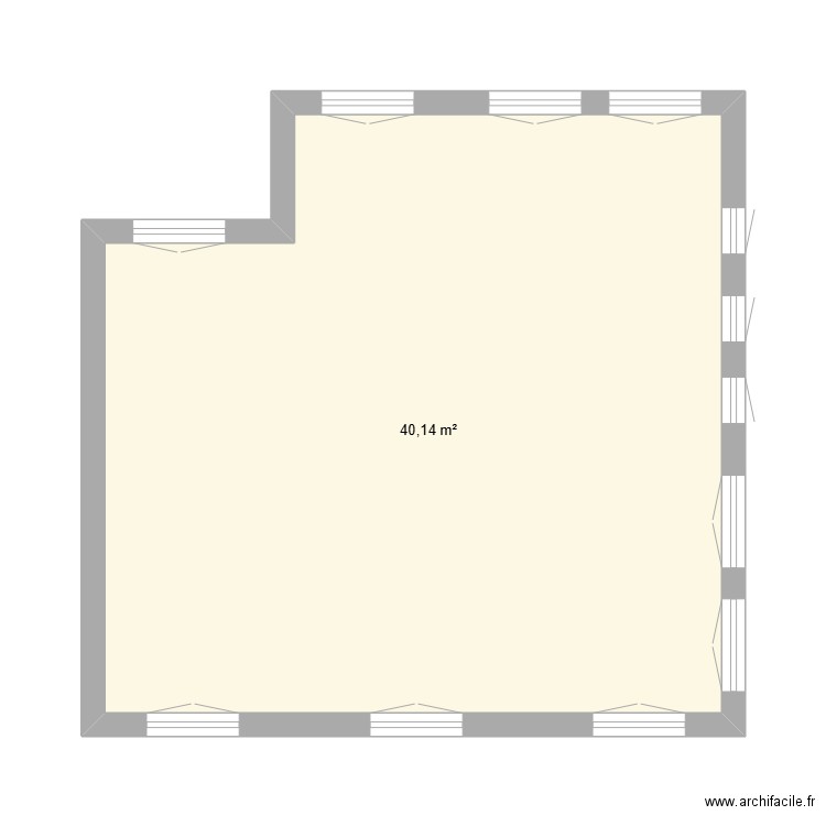 etage 1. Plan de 1 pièce et 40 m2