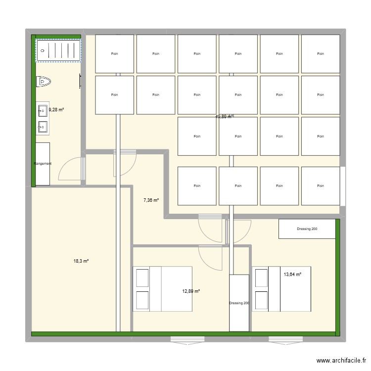 vougy etage3. Plan de 6 pièces et 111 m2