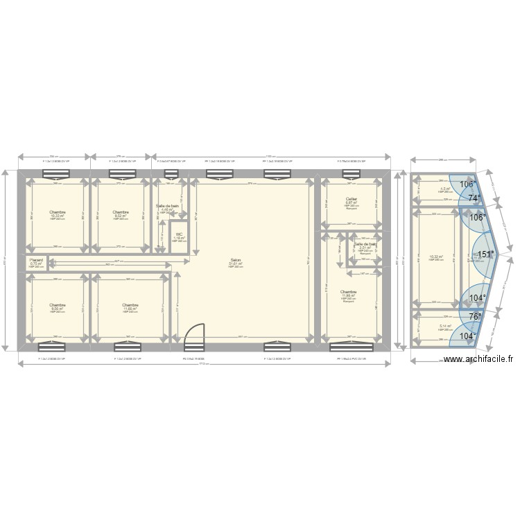 ML24003683 - QUESNOIT . Plan de 16 pièces et 248 m2