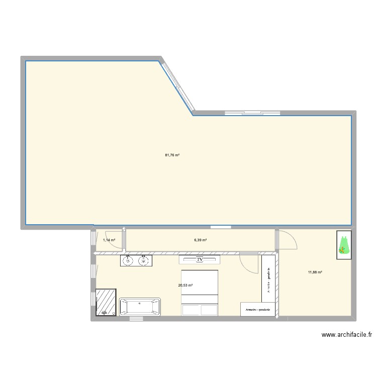 MAISON BENESSE (MAISON). Plan de 5 pièces et 122 m2