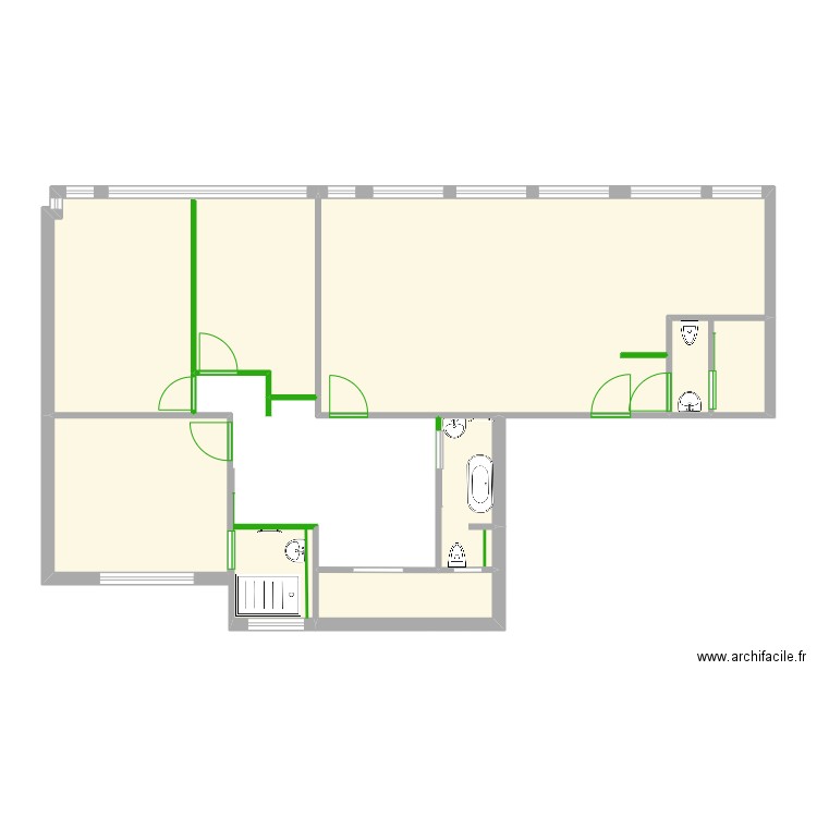 Plan - Marconi 3. Plan de 7 pièces et 88 m2