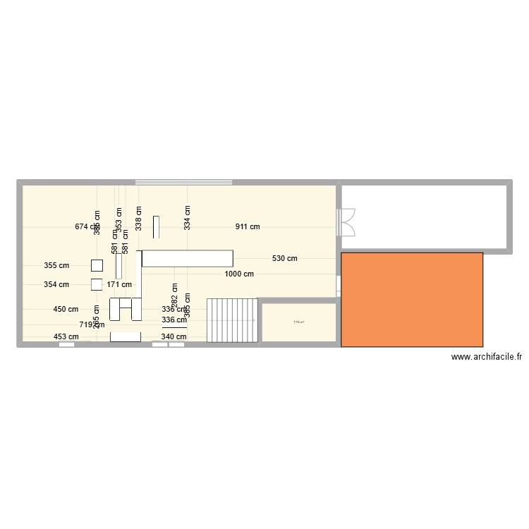 Cmacoop. Plan de 2 pièces et 129 m2