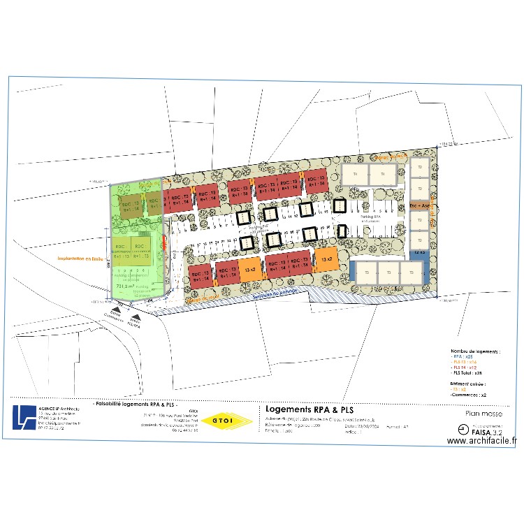 PAYET RSL . Plan de 45 pièces et 2260 m2