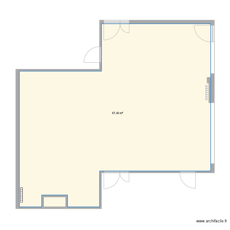 Plan du labo E1 Mervedi LM. Plan de 2 pièces et 88 m2