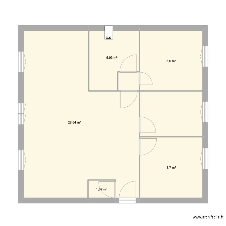 Marin14. Plan de 5 pièces et 60 m2