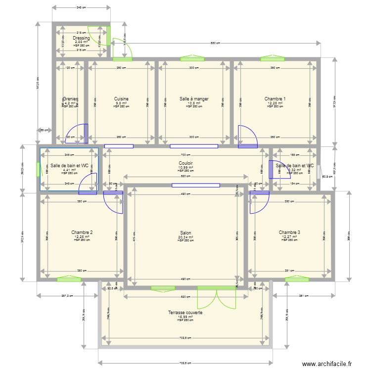 VILLA SHY. Plan de 12 pièces et 120 m2