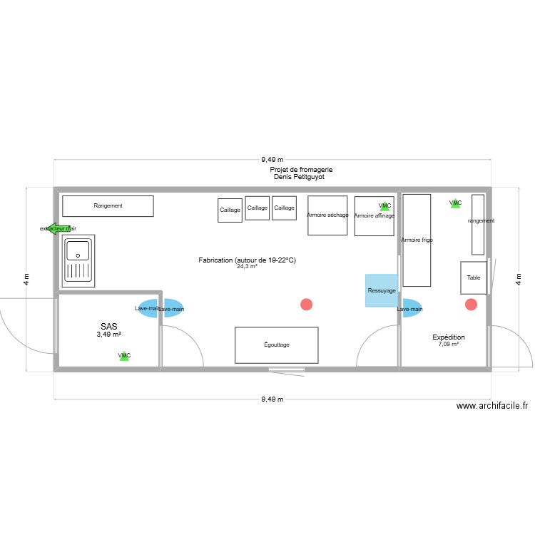 Denis Petitguyot 2. Plan de 3 pièces et 35 m2