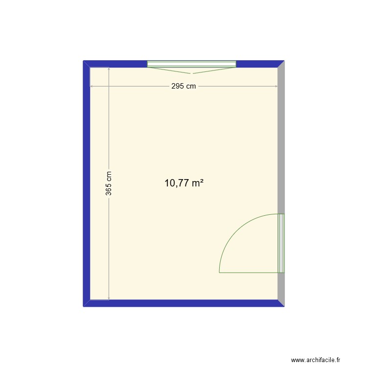 Chambre Avant. Plan de 1 pièce et 11 m2