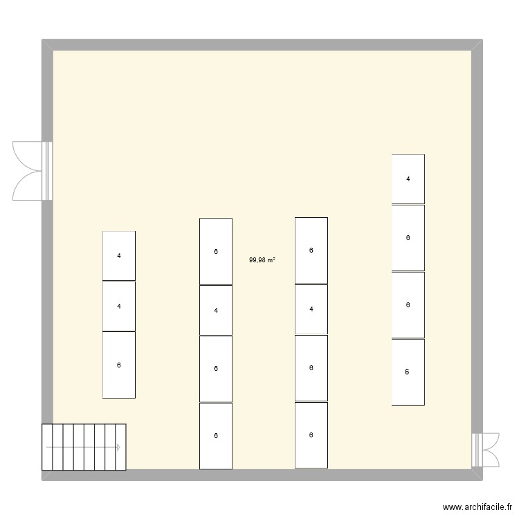 tilleuls definitif. Plan de 1 pièce et 100 m2