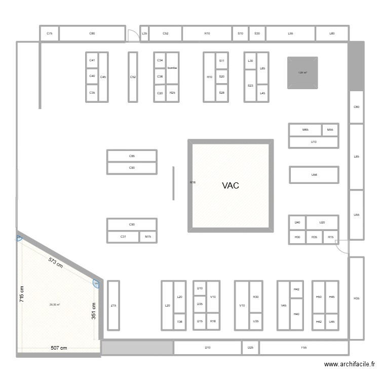 Mag258. Plan de 73 pièces et 491 m2