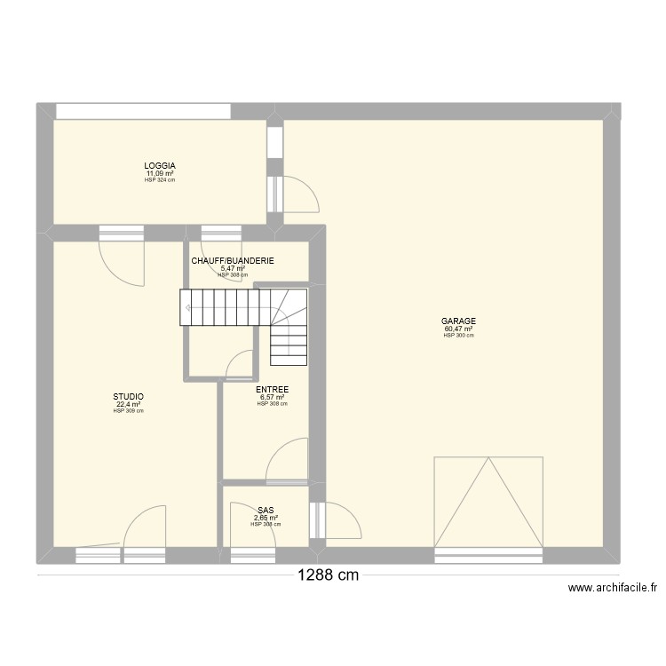 MUSSET RDC. Plan de 6 pièces et 109 m2