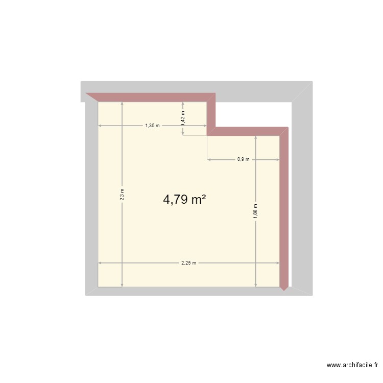 72MAN-salle de bain  v2. Plan de 1 pièce et 5 m2