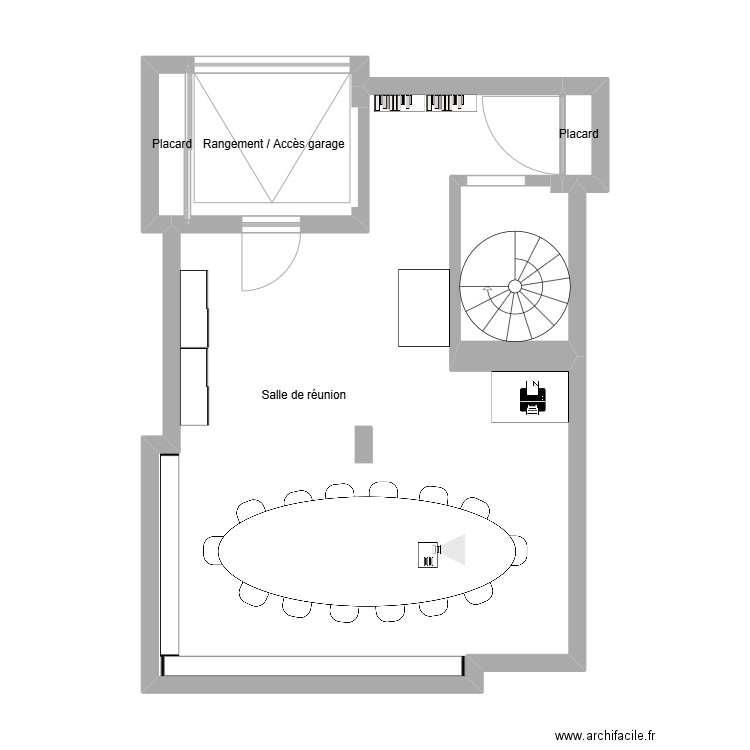 Joint sous sol meublé. Plan de 5 pièces et 54 m2