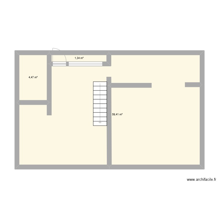 MAISON. Plan de 3 pièces et 65 m2