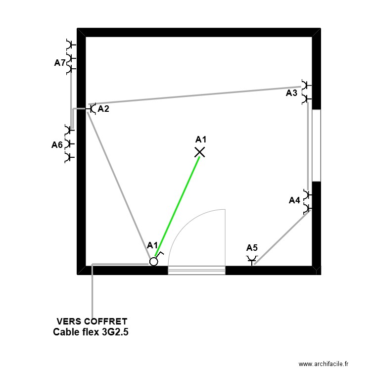 Aviscourt salle 1. Plan de 1 pièce et 49 m2