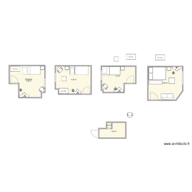 Trappes Kleber. Plan de 6 pièces et 47 m2