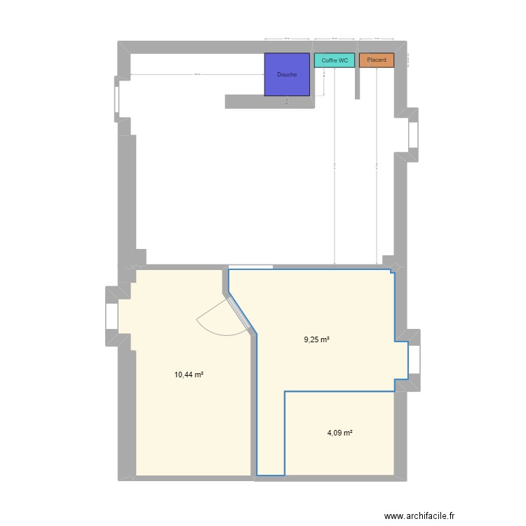 Maison Pelussin. Plan de 3 pièces et 24 m2