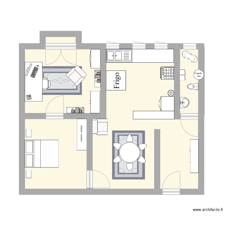 appart Jax Nelson. Plan de 5 pièces et 46 m2