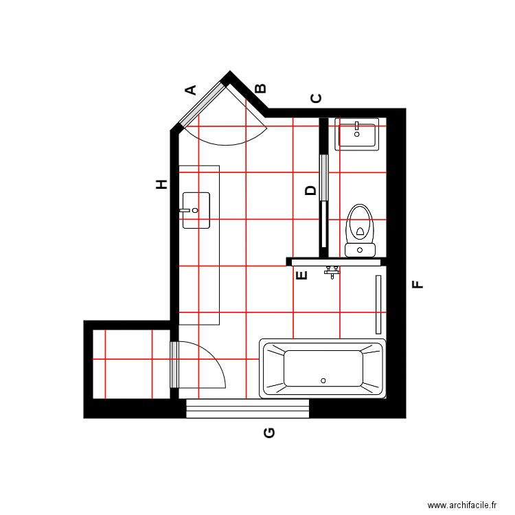 tremblay Plan de pose. Plan de 2 pièces et 11 m2