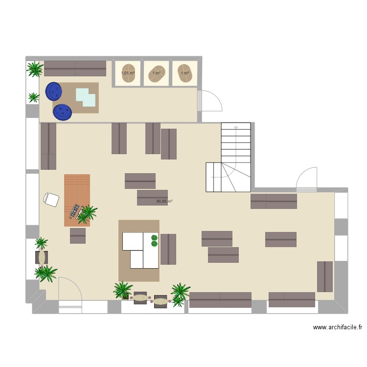 SKFK LYON II. Plan de 4 pièces et 84 m2