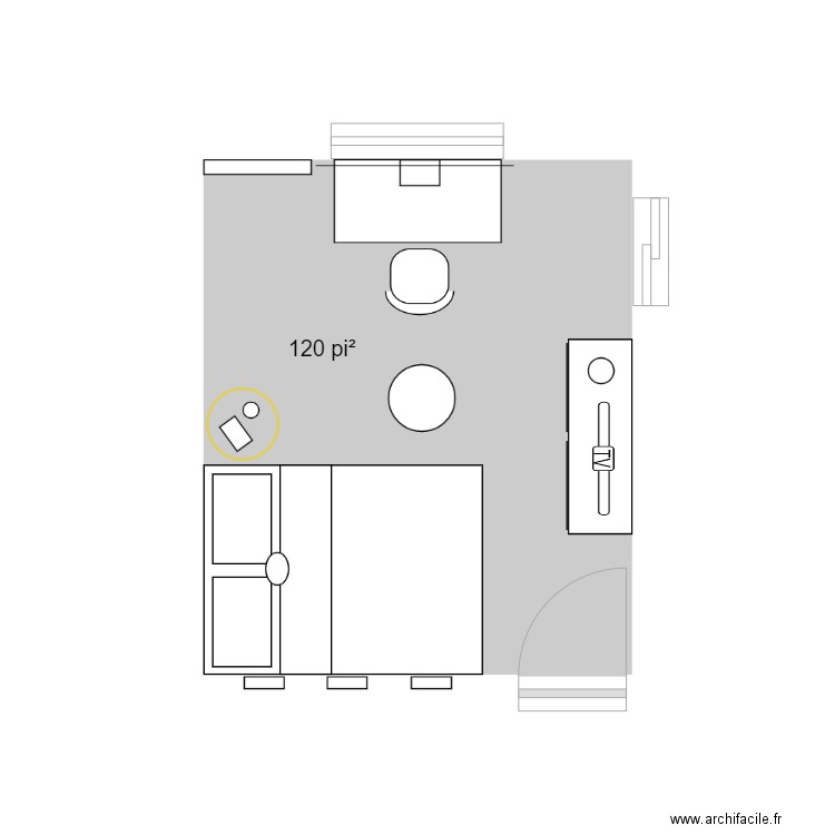 chambre 1. Plan de 1 pièce et 11 m2