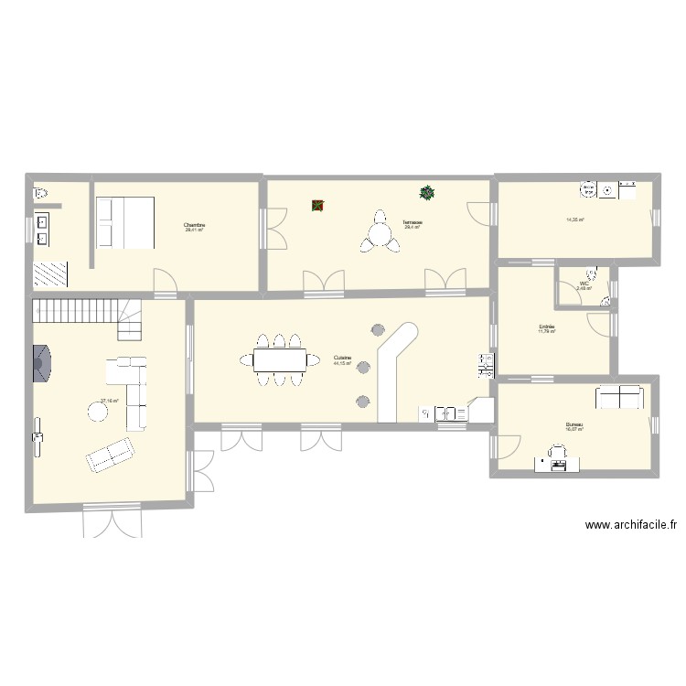 essai 3. Plan de 8 pièces et 185 m2