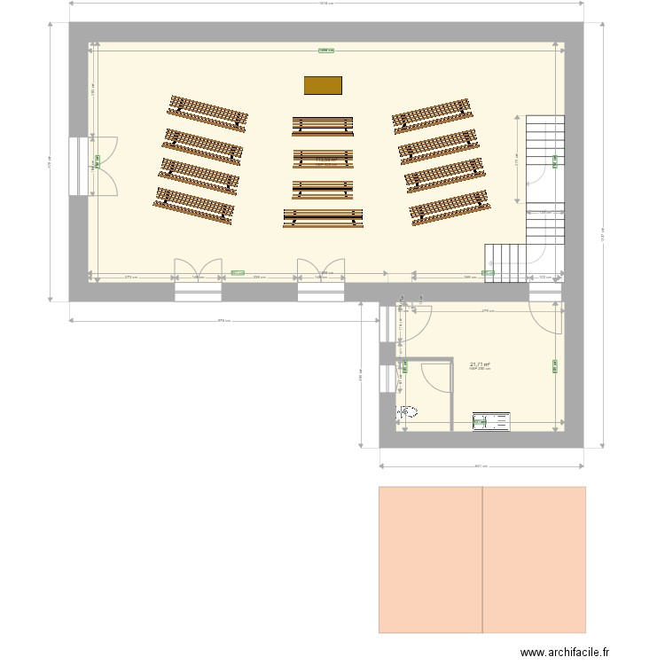 temple banc  RDC mouries escal sacris19.2.25. Plan de 4 pièces et 262 m2