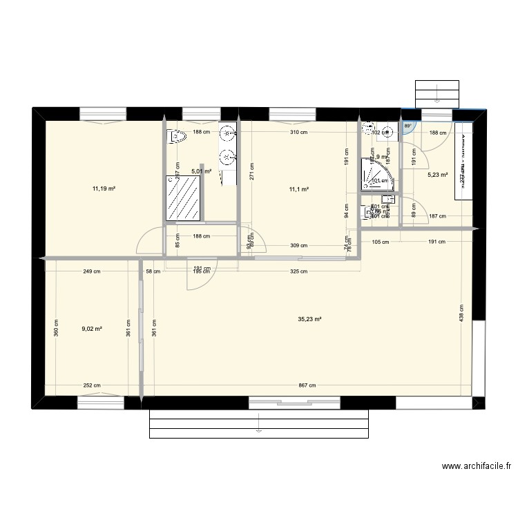 Petite Maison 2024 -2. Plan de 8 pièces et 80 m2