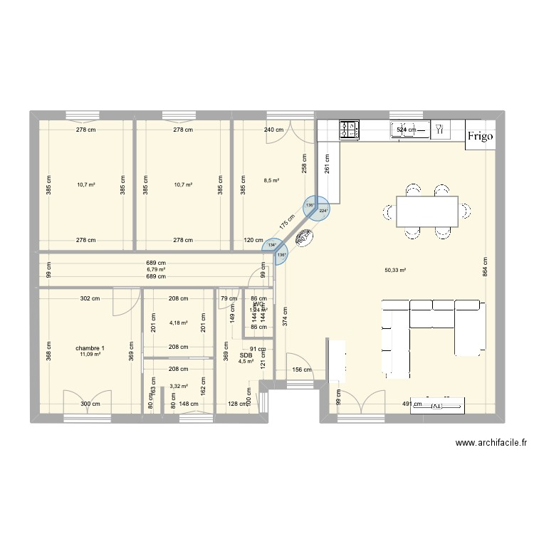 maison roques 2eme agrandissement. Plan de 10 pièces et 111 m2