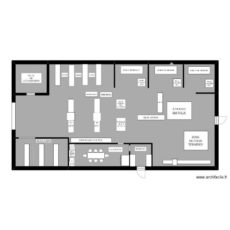 ATELIER. Plan de 3 pièces et 111 m2