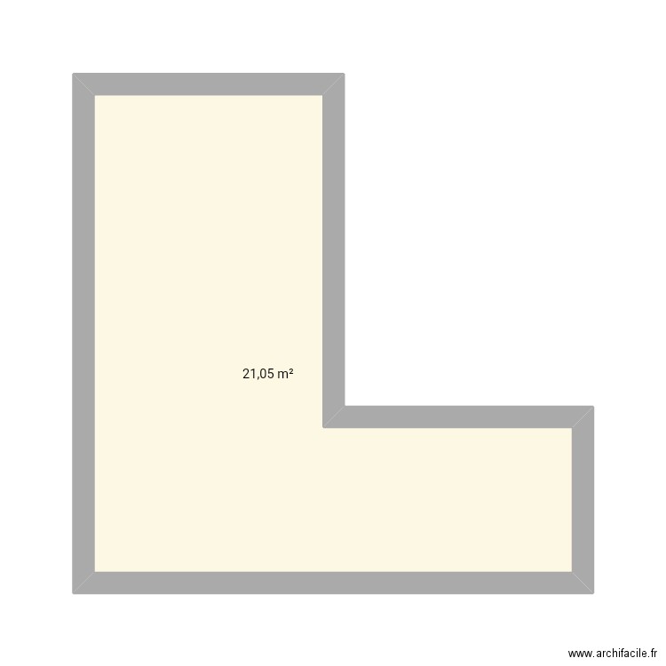 Extension . Plan de 1 pièce et 21 m2