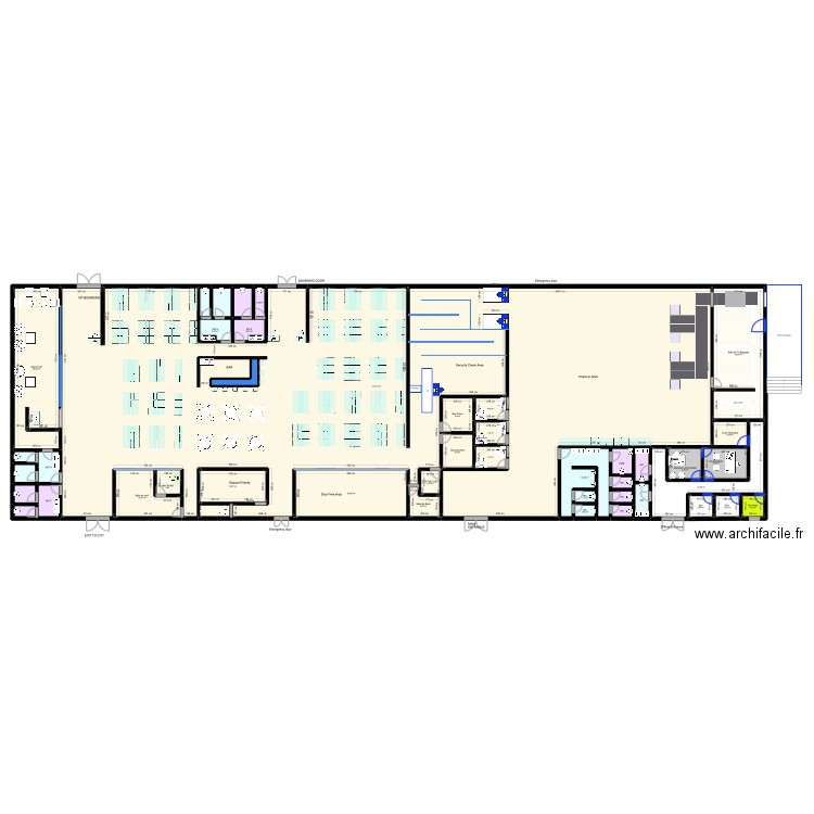 aeroport zig 3 - 7. Plan de 36 pièces et 1001 m2