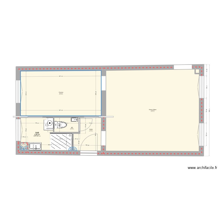 ANCIEN QUAI 2. Plan de 6 pièces et 41 m2