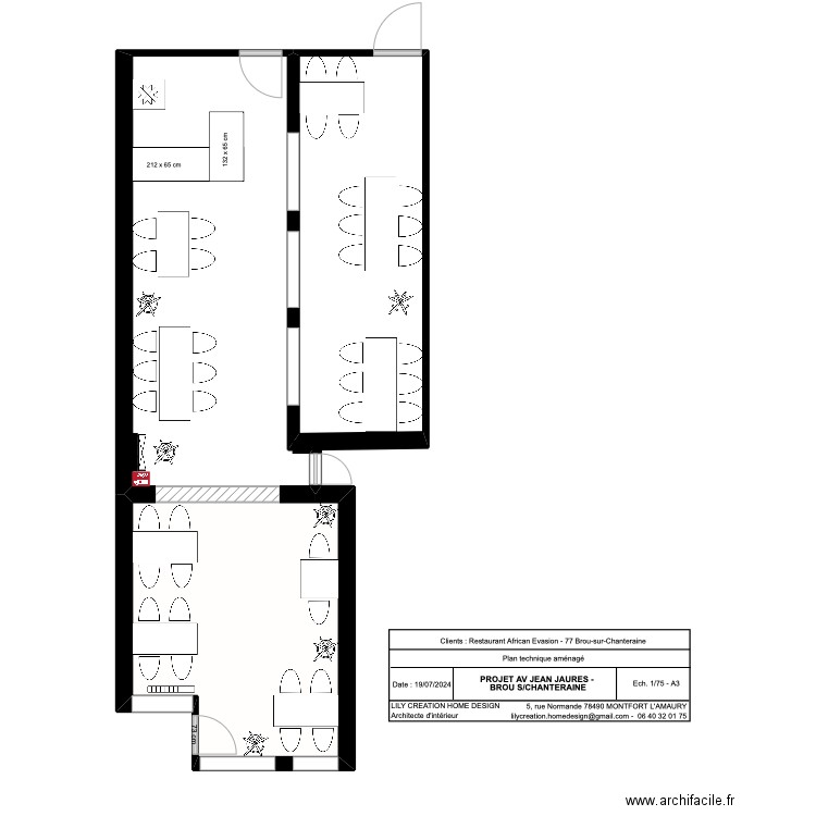 African Evasion - Brou sur Chanteraine - Aménage. Plan de 2 pièces et 34 m2