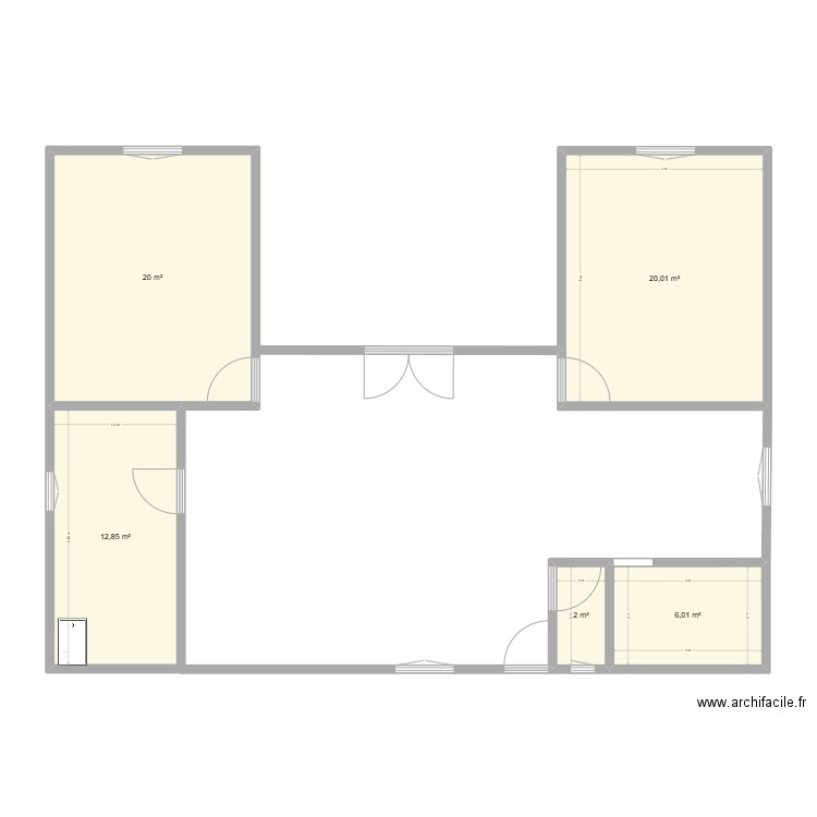 MAISON 1. Plan de 5 pièces et 61 m2