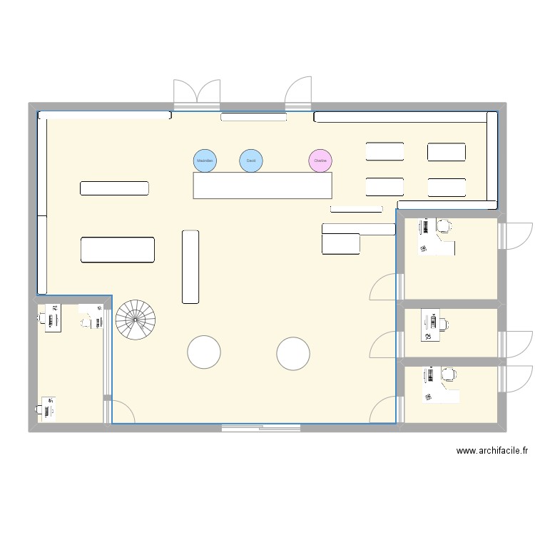 Plan Magasin. Plan de 5 pièces et 127 m2